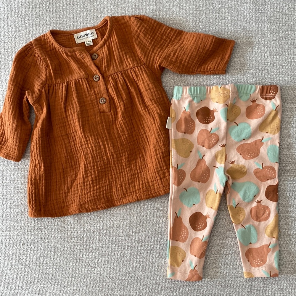 NWOT Rabbit & Bear Set 3-6 Months